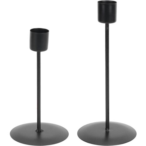 Candle Holder, Vintage Decorative Single Head Candle Holder for Bars for Cafes for Weddings(Black)