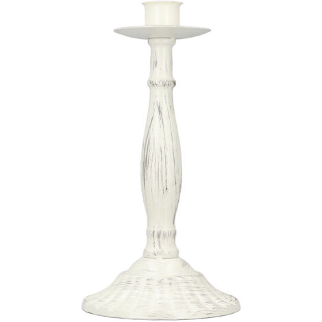 Candle Holders White Iron Material Retro Style Decorative Candlestick Pedestal for Home Decoration