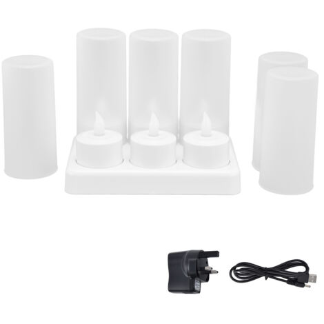 Candle Light Warm White Light LED Tea Light for Wedding Party Table Dining Room 100‑240VUK Plug