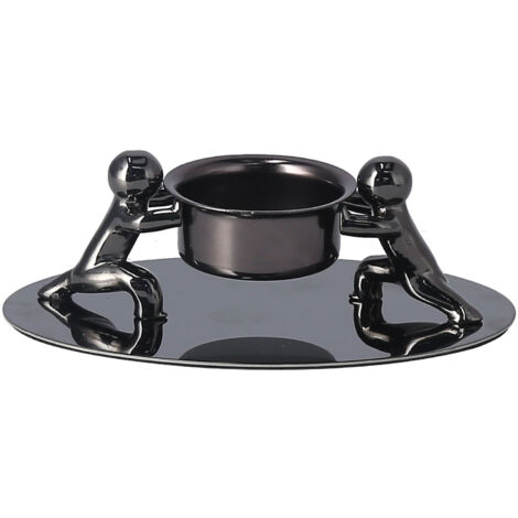 Candlestick Holder Stainless Steel Candle Holder Romantic Candle Stand Candlestick Ornament for Home DecorationBlack