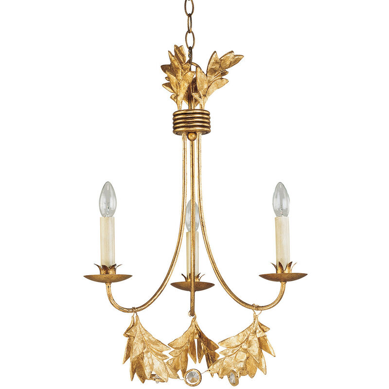 Sweet Olive - 3 Light Multi Arm Ceiling Pendant Chandelier Gold, E14 - Elstead