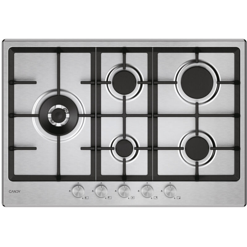 Candy CHG7WL4WTX Table de cuisson à gaz encastrable 74,5 cm Acier inoxydable 5 brûleurs Candy CHG7WL4WTX Table de cuisson à gaz encastrable 74,5 cm Acier inoxydable 5 brûleurs