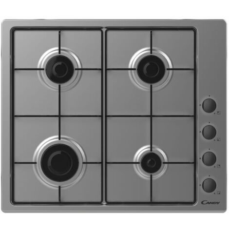 Candy CHW6LBX Piano Cottura Acciaio Inossidabile Da Incasso Gas 4 Fornelli