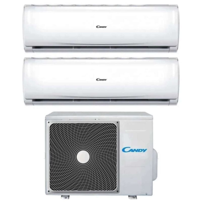 Candy - Climatizzatore Cy-2T14Out Dual Splt - Pura Wifi - 2 Unita' Interne + 1 Esterna - 9000 Btu - a++/a+