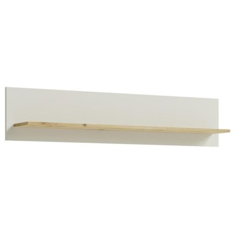 CANDY Etagère murale 140x27 en bois design moderne épuré Blanc cassé