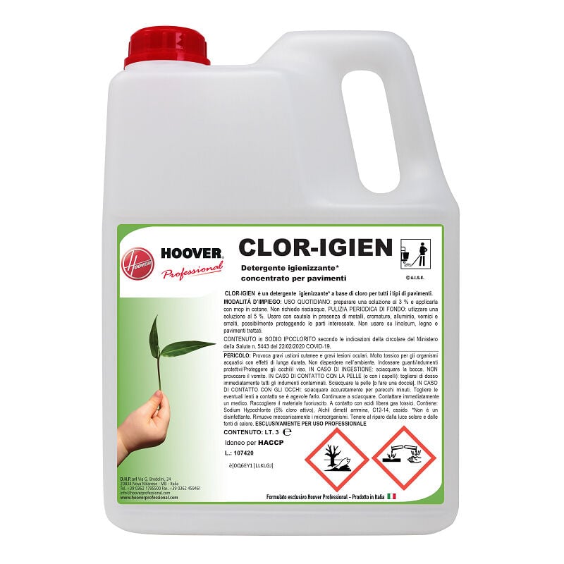 Image of Hoover Professional - Detergente igienizzante concentrato Clor Igien 3 litri