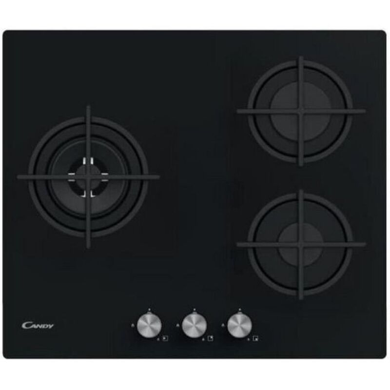 Candy Gas Hob - Glass - 3 Lights - Black - Csg63b4pb