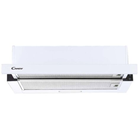 Candy – Hotte décorative semi-intégrée 60cm – Capacité d'extraction 332,1 m³/h – Éclairage LED – Filtres aluminium et charbon – Classe énergétique B - CBT625