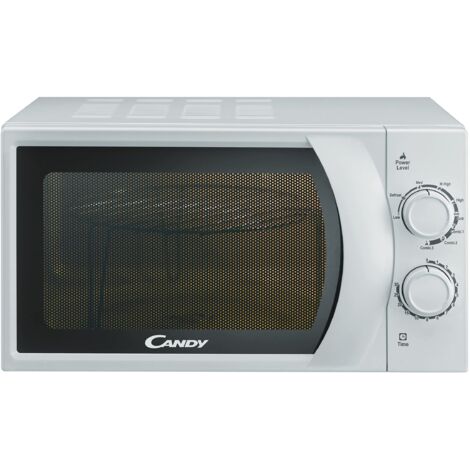 Candy Idea Forno a Microonde con Grill, 20 Litri, 700W, 6 Livelli di Potenza, Programma Defrost, Timer e Segnale di Fine Cottura, Libera Installazione, 45,2 x 33,5 x 26,2 cm, Bianco - CMG 2071M