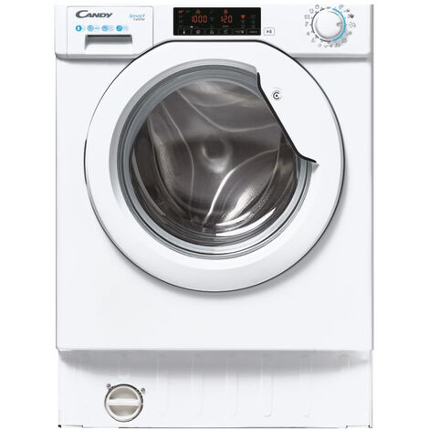 Candy – Lave-linge intégrable 8 kg – Vitesse d'essorage 1400 tr/min – Classe énergétique A – Niveau sonore 48 dB – CBW48TWMES