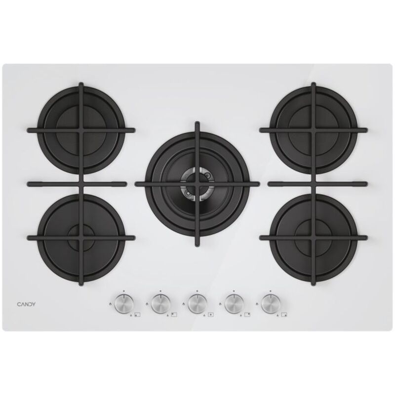 Candy Moderna CVG74WTW Blanc Encastrable 74,5 cm Gaz 5 Brûleurs