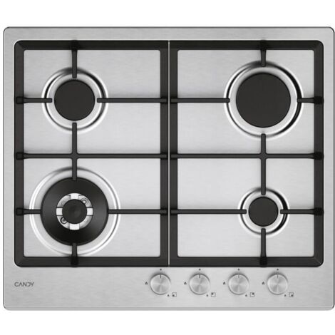 Candy Moderna CHG6BF4WTX Piano cottura Acciaio inox Da incasso 60 cm Gas 4 Fornelli