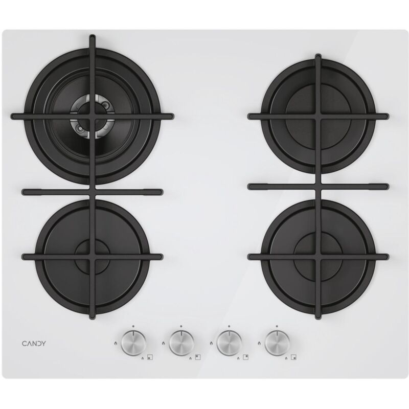 Candy Moderna CVG6BR4WTW Blanc Encastrable 60 cm Gaz 4 Brûleurs Candy Moderna CVG6BR4WTW Blanc Encastrable 60 cm Gaz 4 Brûleurs