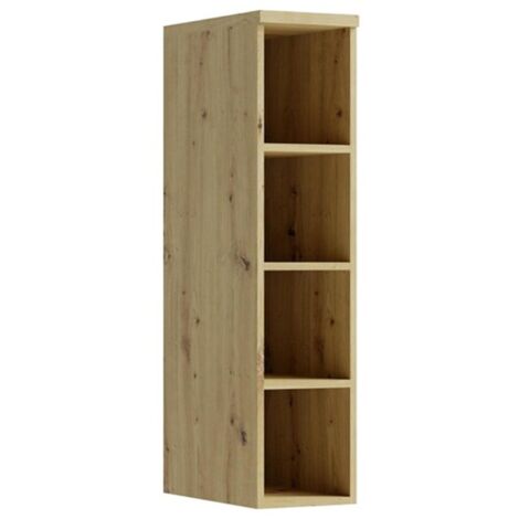 CANDY Petite bibliothèque 4 cases 25x103 cm en bois design moderne épuré Blanc cassé