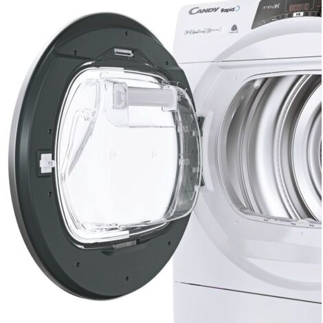Candy RapidÓ ROE H8A3TSEX-S Asciugatrice a pompa di calore 8Kg Classe A+++ motore Inverter Easy case Kilo detector programma lana controllo remoto Bianco  596x611x850
