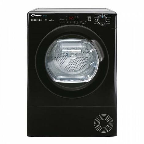 Candy – Sèche-linge pompe à chaleur 10 kg – Bac EasyCase – Classe A++ – Connecté NFC – 15 programmes – Départ différé jusqu'à 24h – Noir