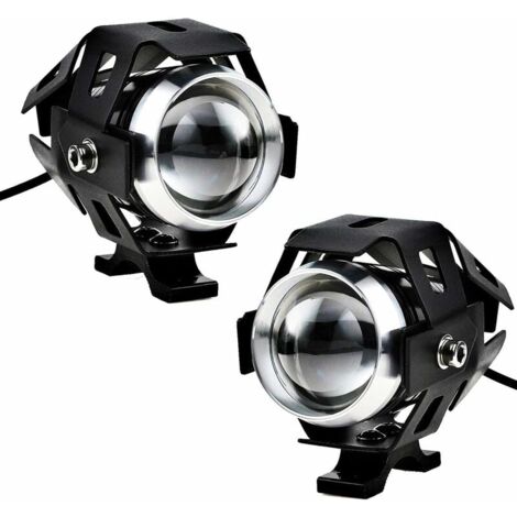 Candyse 2 uds 125W faro de motocicleta luz antiniebla LED adicional foco de motocicleta 1200LM U5 impermeable moto Scooter 4 ruedas
