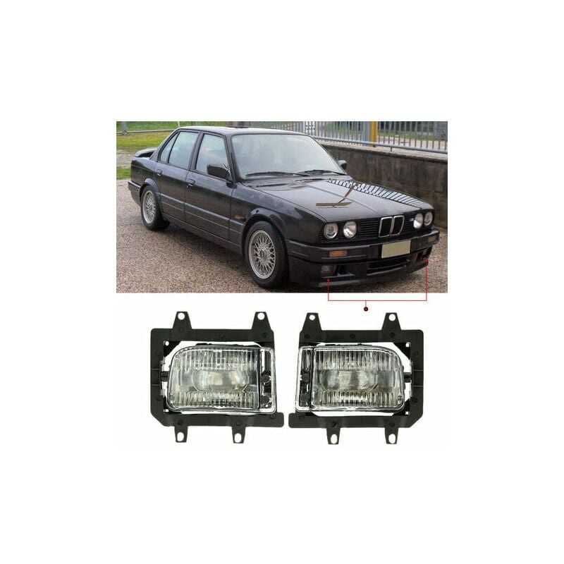 Ulisem - Abat-Jour Antibrouillard, Une Paire De Gauche Et De Droite, Pour Bmw Serie 3 E30, 85-93, Couleur Transparente