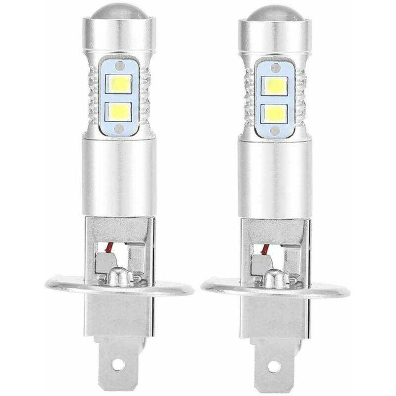 Ulisem - Ampoules de phares, 2x H1 6000K Ultra White 100W Kit d'ampoules de phares à led pour feux de croisement