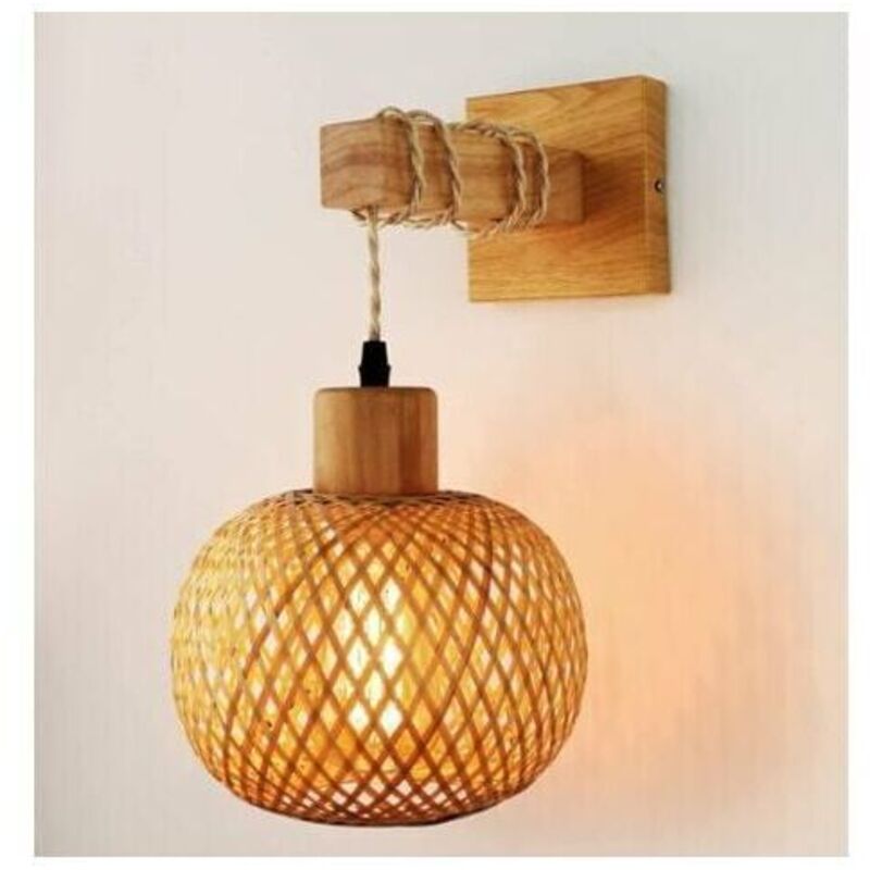 Candyse Applique murale,Éclairage de l'écusson de mur-lampadaire en bois pour salon, couloir