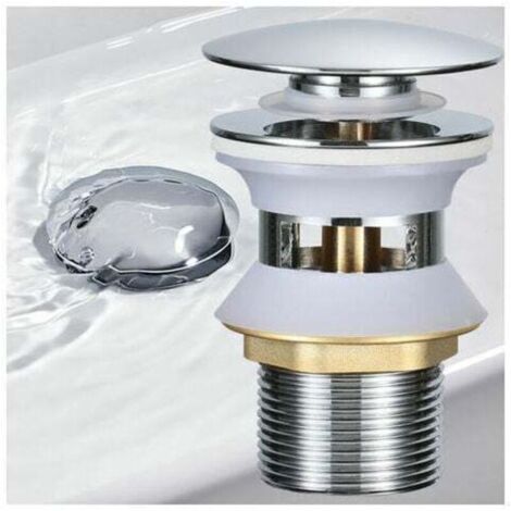 Candyse automatic waste with push-button overflow for pull-out sink with chrome-plated copper basin