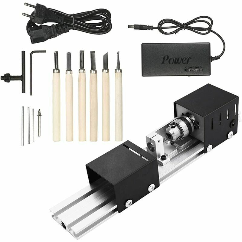 Bricolage Tour De Polissage Forage Rotatif Outil, 100W Mini Perles Machine Miniature Bouddha Tour Perle Lathe Perles du Bois - Ulisem