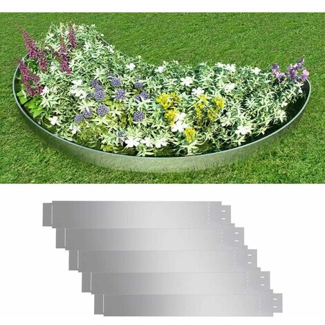 Candyse Clôture flexible de pelouse 5 pcs Acier galvanisé 100x14 cm