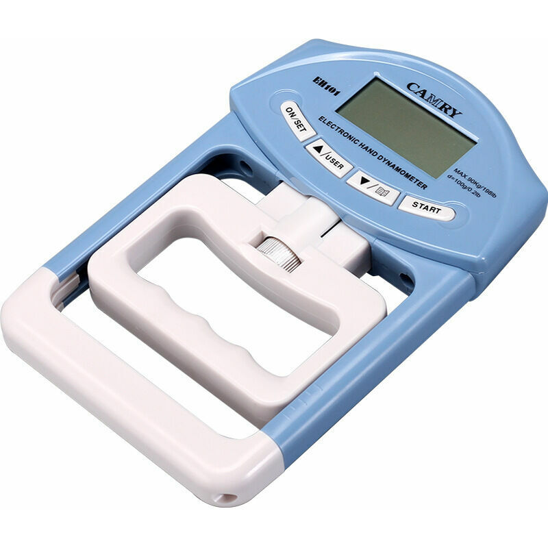 Candyse Dynamomètre numérique à main - Mesure de force - Capture automatique - Force de préhension électronique - 90 kg - Bleu