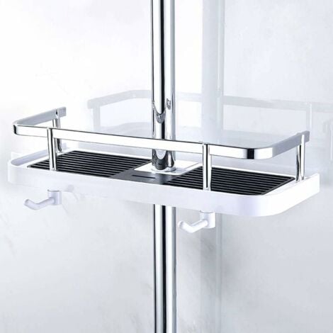 Candyse Estante de Ducha Cesta de Almacenamiento Montaje en Pared Ajustable Metal Resistente a la Herrumbre 270 mm x 116 mm x 50 mm