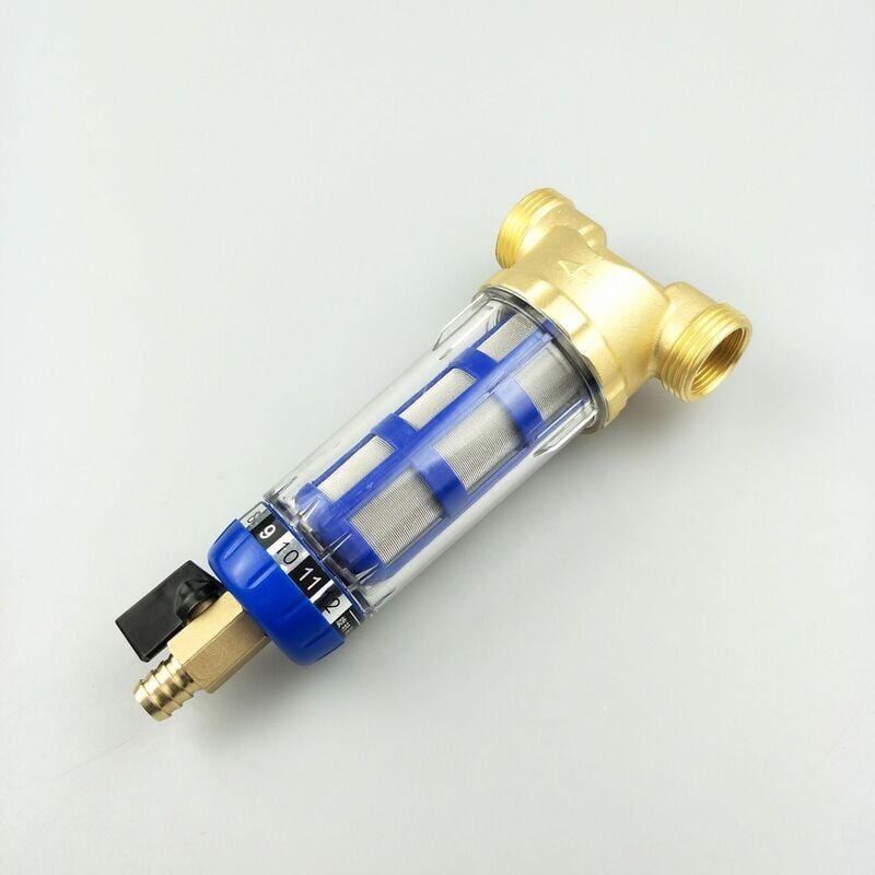 Filtre à eau réutilisable pour filtre à sédiments spin-Down - Filetage extérieur - Filtre à sédiments pour tuyau d'eau de fontaine - Filtre à