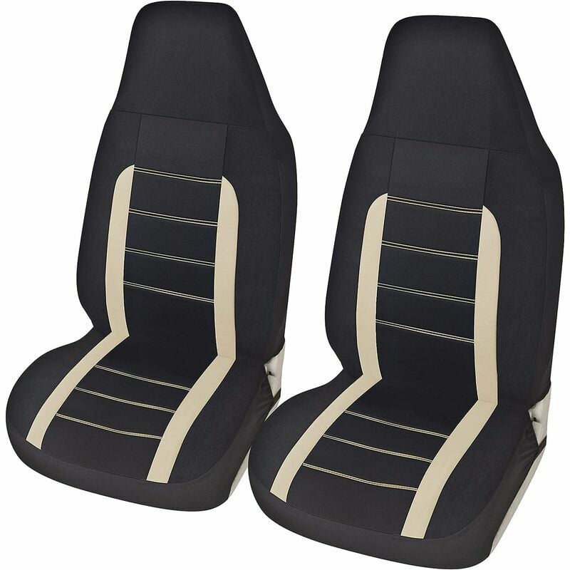 Housses de Siège de Voiture Avant Universelles, Triomphe Ensemble de Housses Siège Auto Universel, Accessoire Voiture Tuning(beige) - Ulisem