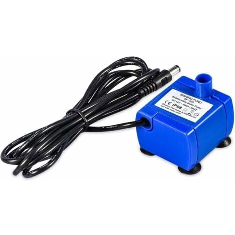 ULISEM Candyse Katzenbrunnenpumpe, leise automatische Wasserpumpe, Tauchwasserpumpe (1,6 l Fassungsvermögen, 1,8 m Kabel im Lieferumfang enthalten, kompatibel mit 12 V elektrischer Wasserpumpe, blau)