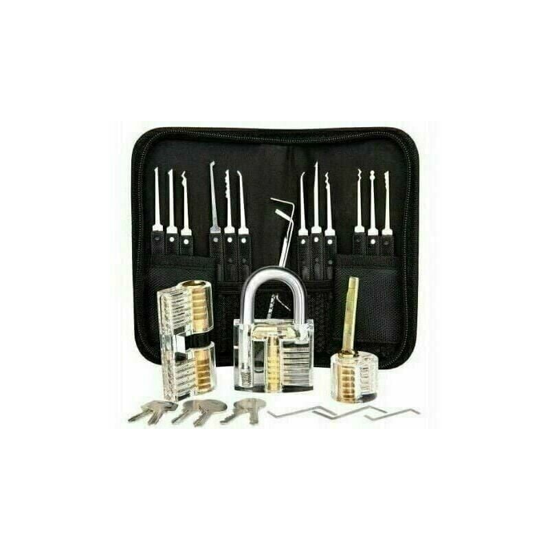 Ulisem - Kit de crochetage professionnel, 26 kits de signature de mot de passe avec 3 kits transparents de crochetage de cadenas
