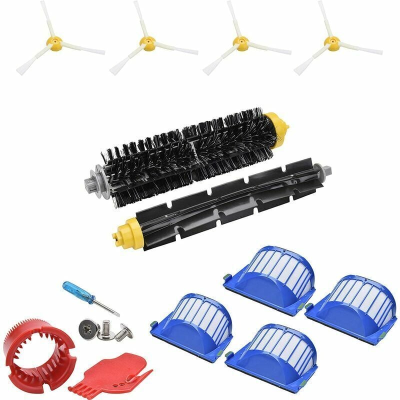 Ikodm - Candyse Kit de remplacement d'accessoires pour iRobot Roomba 675 676 677 655 filtre brosse latérale rouleau vadrouille Roomba balai pièces de