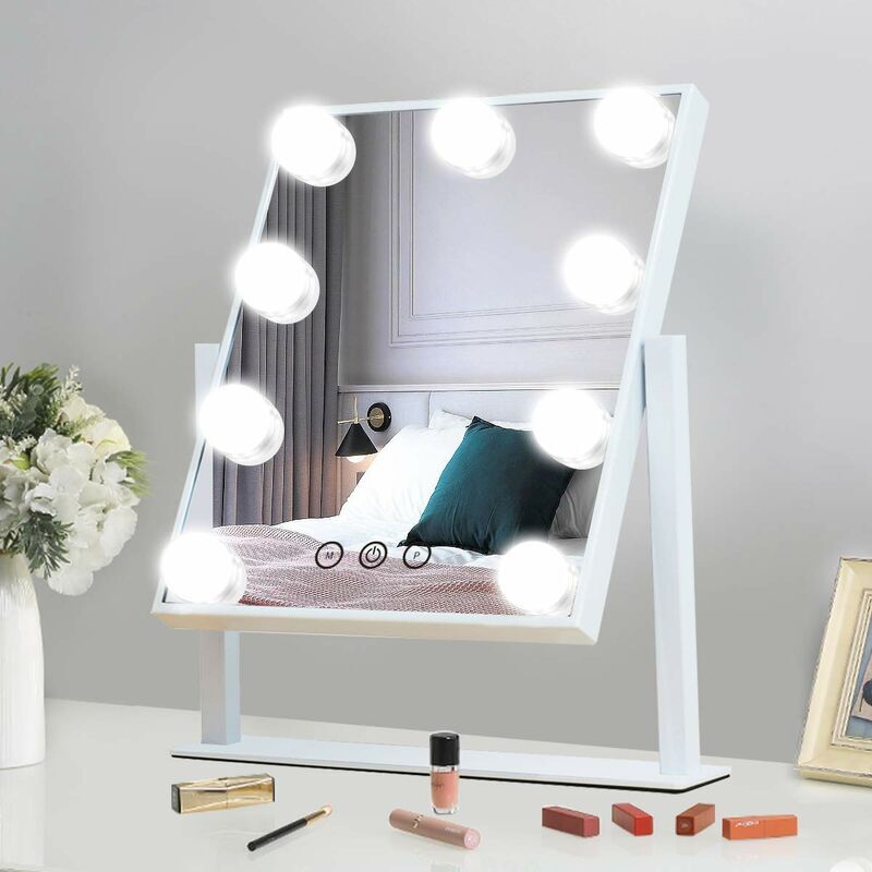 Miroir de maquillage de bureau led lumière de remplissage lumière coiffeuse miroir miroir de bureau miroir de beauté avec ampoule (version