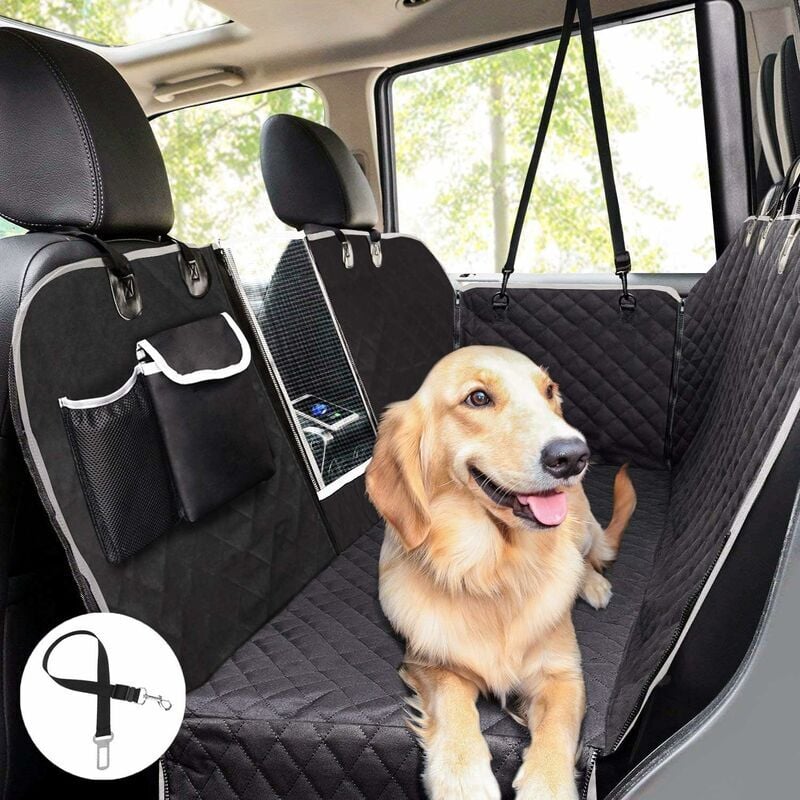 Pecute Housse de Siège pour Chien 100% Imperméable, Housse Protection de Siège d'arrière avec Fenêtre de Visualisation, Couverture Protection de