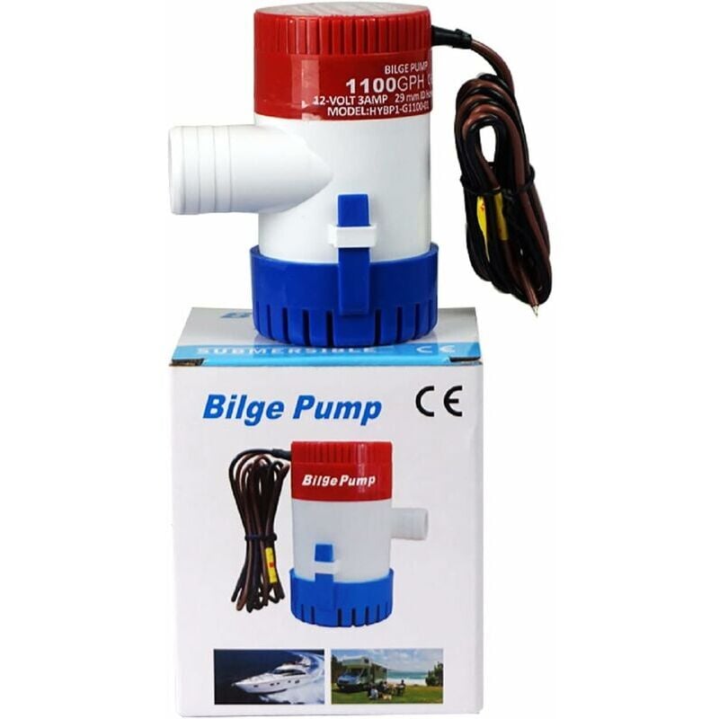 Ulisem - Pompe de cale électrique marine 1100GPH 12V pour bateau caravane rv submersible non automatique