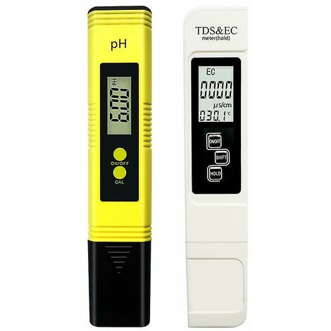 Candyse Testeur de pH, testeur de pH de piscine mesure TDS pH EC température qualité de l'eau testeur de pH pour eau potable, piscine, aquarium, boissons, culture hydroponique