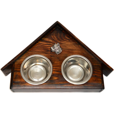 Cane Corso Italiano - supporto in legno con ciotole per cani, ciotole decorative per cani, un regalo per l'adozione di un cane di Art-Dog
