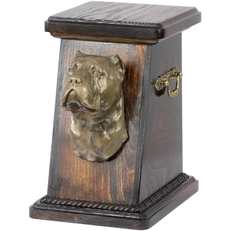 Cane Corso Italiano - une urne pour les cendres de chien, une urne élégante avec une statuette, une urne commémorative avec un buste de chien par