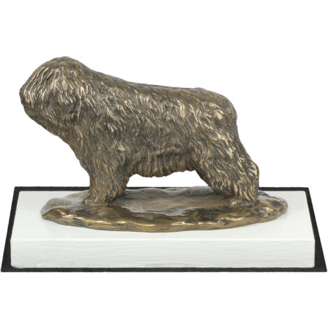 Cane da pastore polacco di pianura, PON - statuetta di cane, figurina su base bianca, trofeo per una mostra canina del marchio Art-Dog