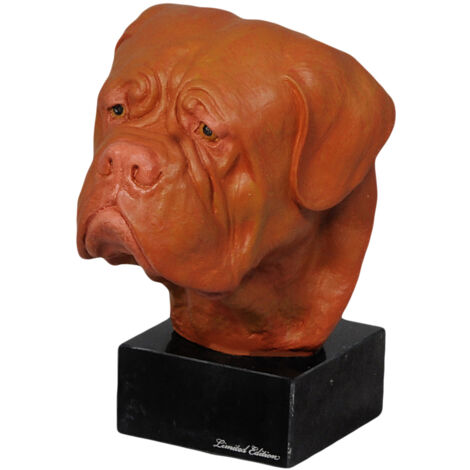Cane di Bordeaux, Dogue de Bordeaux, Mastino francese - statuetta dipinta, figurina, realizzata dall'artista, marchio Art-Dog