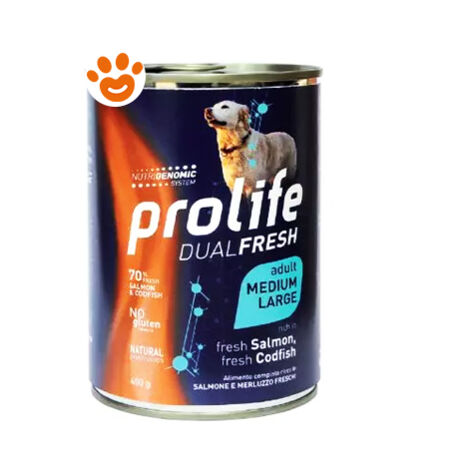 Cane - Dual Fresh Adult Medium Large Merluzzo e Salmone 400 gr Prolife