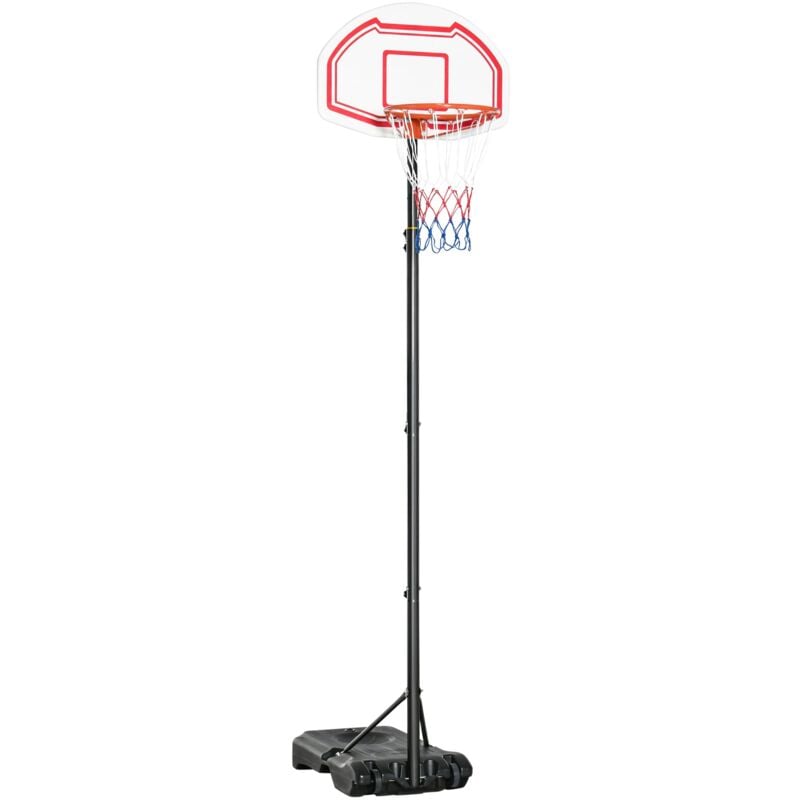 Canestro da Basket ad Altezza Regolabile 210-260 cm con Base Riempibile e 2 Ruote