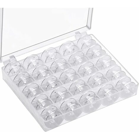 Canette Machine a Coudre,Bobines pour Machine �� Coudre Canettes de Couture ??Universelle Bobine de Machine �� Coudre en Plastique avec Bo?te de Rangement (25 pi��ces Transparente)