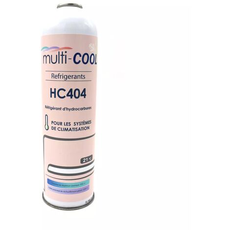 Canette Réfrigérant Multicool-404 de 400grs, remplace le R22, R407C, R502 et R404a