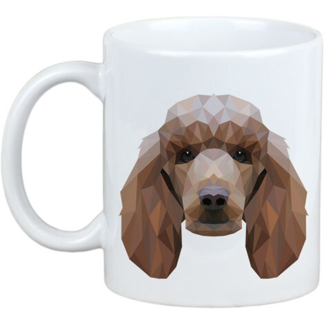 Caniche - Mug avec photo et inscription chien géométrique Art-Dog