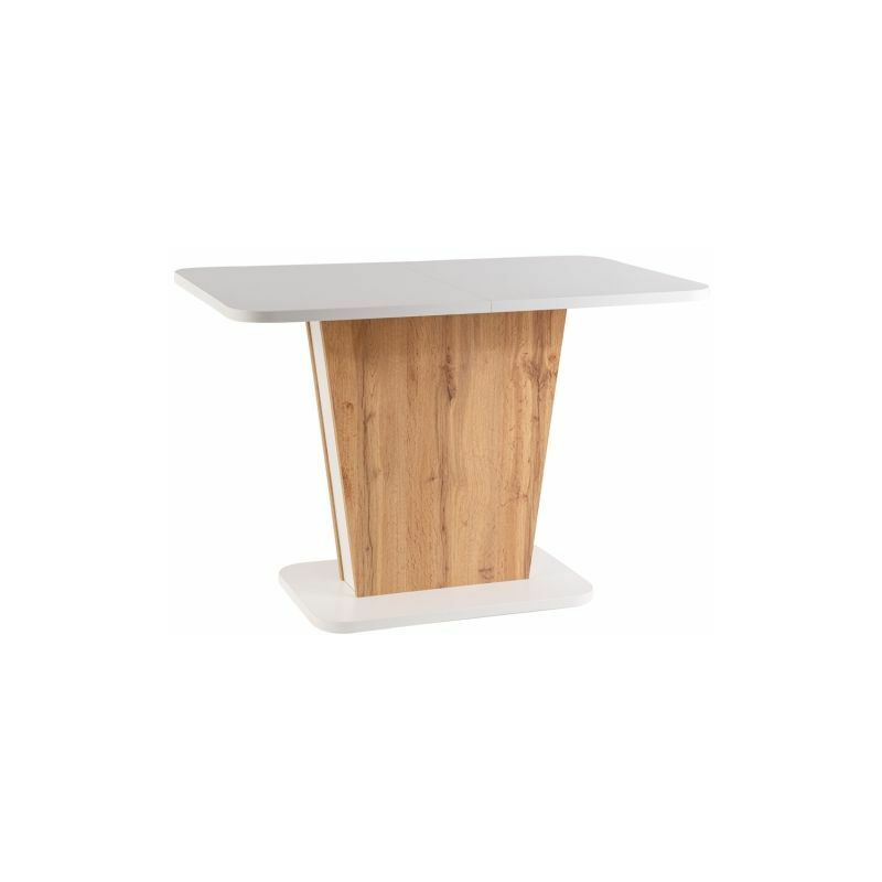 CANIPSO - Table de salle à manger fonctionnelle - Dimensions : 110x68,6x75,5 cm - Table Extensible - Blanc/Chêne