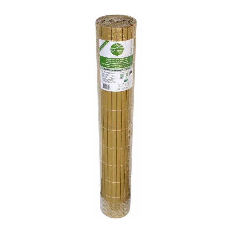 Canisse double face en plastique Catral Bambou - L.3 m - H.1 m