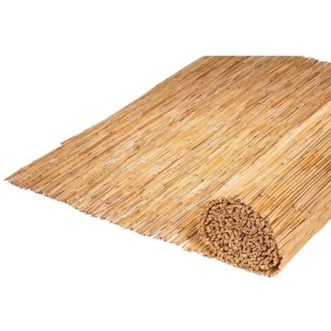 Canisse en jonc bambou naturel 1 x 5 m – Degré d'opacité 70 % – Renforcé par fil métallique pour résistance – Pour espaces privés